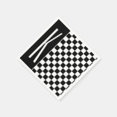 Zwart-wit gecheckte vierkantjes servetten (Hoek)