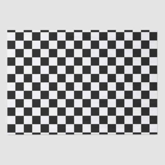 Zwart-wit gecheckte vierkantjes tissuepapier (Voorkant)