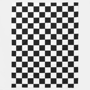 Zwart wit gecontroleerd controlepatroon fleece deken