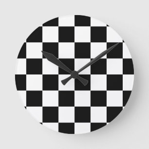 Zwart wit gecontroleerd controlepatroon ronde klok