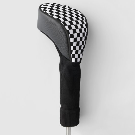 Zwart-wit gecontroleerd golfheadcover (Schuin)