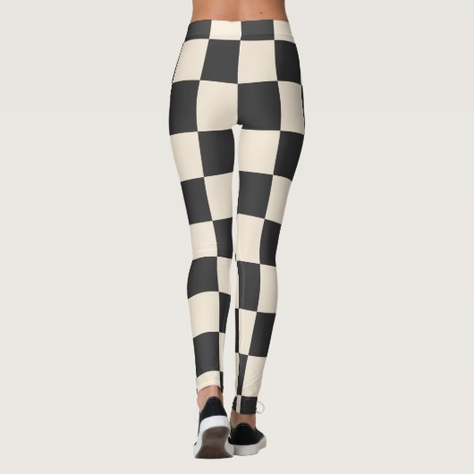 Zwart-wit gecontroleerd leggings (Achterkant)