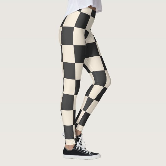 Zwart-wit gecontroleerd leggings (Rechts)