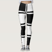 Zwart-wit gecontroleerd leggings (Voorkant)
