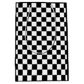 Zwart-wit gecontroleerd patroon medium cadeauzakje (Voorkant)
