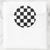 Zwart-wit gecontroleerd ronde sticker (Tas)