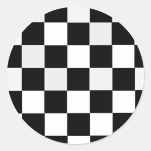 Zwart-wit gecontroleerd ronde sticker