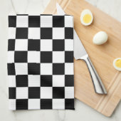 Zwart-wit gecontroleerd theedoek (Quarter Fold)