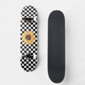 Zwart-wit Gecontroleerd & Zonnebloem Afdrukken Skateboard (Voorkant)