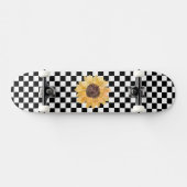 Zwart-wit Gecontroleerd & Zonnebloem Afdrukken Skateboard (Horizontaal)