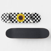 Zwart-wit Gecontroleerd & Zonnebloem Afdrukken Skateboard (Horizontaal)