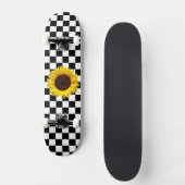 Zwart-wit Gecontroleerd & Zonnebloem Afdrukken Skateboard (Voorkant)