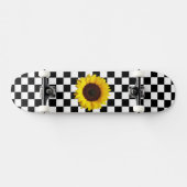 Zwart-wit Gecontroleerd & Zonnebloem Afdrukken Skateboard (Horizontaal)