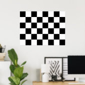 Zwart-wit Gecontroleerde automatische racisme vlag Poster (Thuiskantoor)