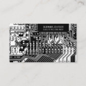 Zwart-wit gedrukte printplaat engineering visitekaartje (Voorkant)