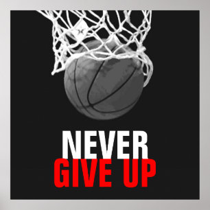 Zwart wit geeft nooit succes Basketball Print op