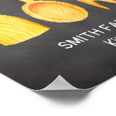Zwart wit geel keukengereedschap Chalkboard Poster (Hoek)