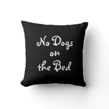 Zwart-wit "Geen honden op de bende" Pillow