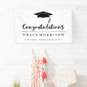 Zwart-wit gefeliciteerd Afstuderen Spandoek (Insitu)