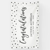 Zwart-wit | Gefeliciteerd Feestgebanner Spandoek (Verticaal)