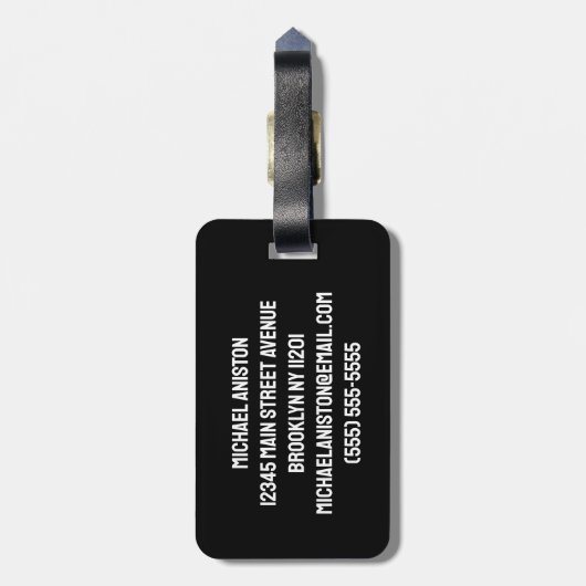 Zwart-wit gehandicaptensymbool Ronde Bagagelabel (Achterkant verticaal)