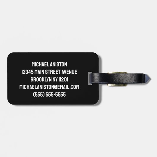 Zwart-wit gehandicaptensymbool Ronde Bagagelabel (Achterkant horizontaal)