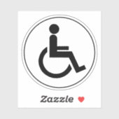 Zwart-wit gehandicaptensymbool Ronde Sticker (Vel)