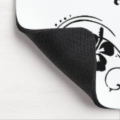 Zwart-wit geïllustreerd ventilatormousepad muismat (Hoek)