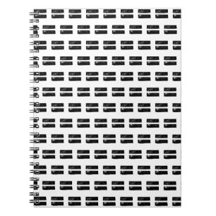 Zwart-wit "Gelijk" Wiskunde Symbool Lino Cut Notitieboek