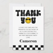 Zwart Wit Gelukkig Dude 1e Verjaardag Dank u kaart (Voorkant)