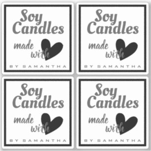 Zwart-wit gemaakt met liefdeshartskaarsen sticker