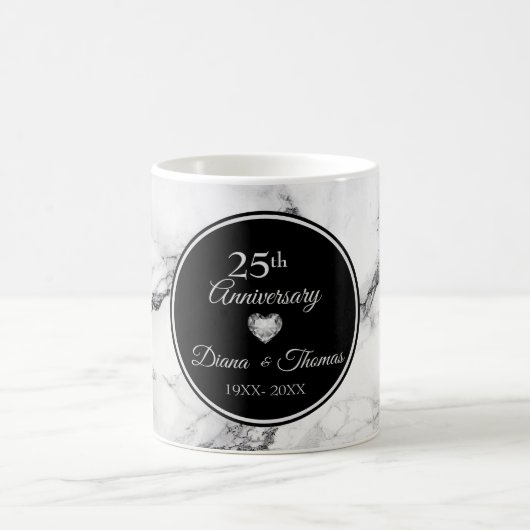 Zwart-wit gemarmerd en hart koffiemok (Center)