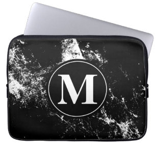 Zwart wit gemarmerd, persoonlijk laptop sleeve