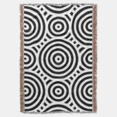 Zwart-wit geneste cirkelpatroon deken (Voorkant Verticaal)