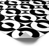 Zwart-wit Geo Combo Funky Cirkels Poster (Hoek)