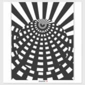 Zwart-wit Geo Orb Sticker (Vel)
