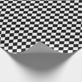 Zwart Wit Geometrisch Argyle Patroon Cadeaupapier (Hoek)