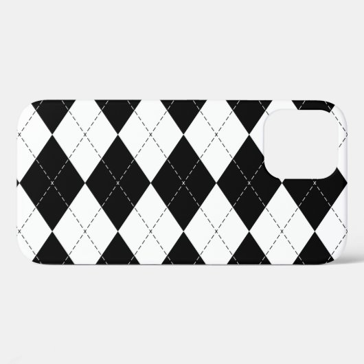 Zwart Wit Geometrisch Argyle Patroon Case-Mate iPhone Case (Achterkant (horizontaal))