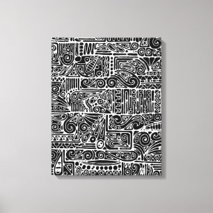 Zwart-wit geometrisch art 2 canvas afdruk