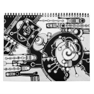 Zwart-wit geometrisch art 4 kalender