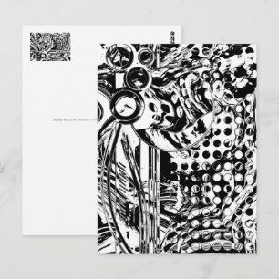 Zwart-wit geometrisch artikel 20 briefkaart