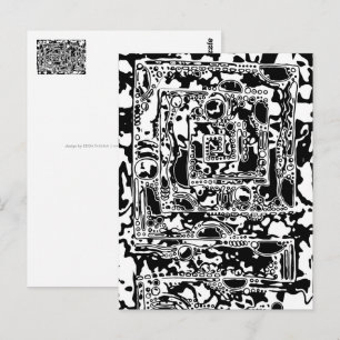 Zwart-wit Geometrisch artikel 25 Briefkaart