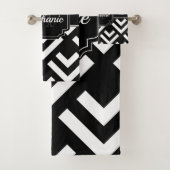 Zwart-wit geometrisch bad handdoek (Insitu)