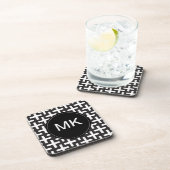 Zwart-wit geometrisch bier onderzetter (Rechterzijde)