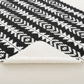 Zwart-wit geometrisch Boho-ontwerp Sherpa Deken (3/4)