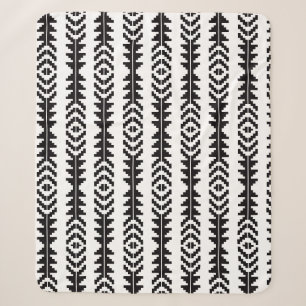 Zwart-wit geometrisch Boho-ontwerp Sherpa Deken