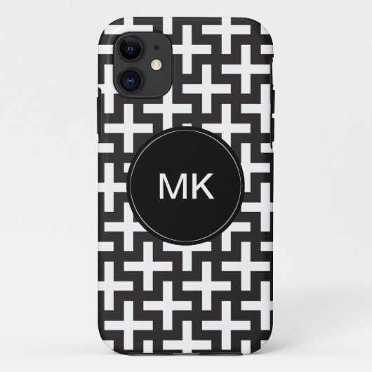 Zwart-wit geometrisch Case-Mate iPhone case (Achterkant)