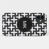 Zwart-wit geometrisch Case-Mate iPhone case (Achterkant (horizontaal))