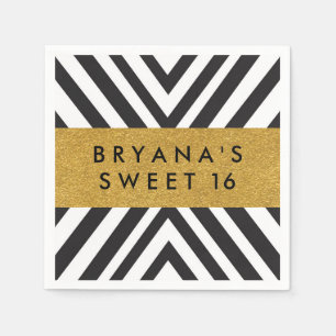 Zwart & Wit Geometrisch Chique Goud Moderne Servet