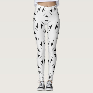 Zwart-wit geometrisch design leggings modern